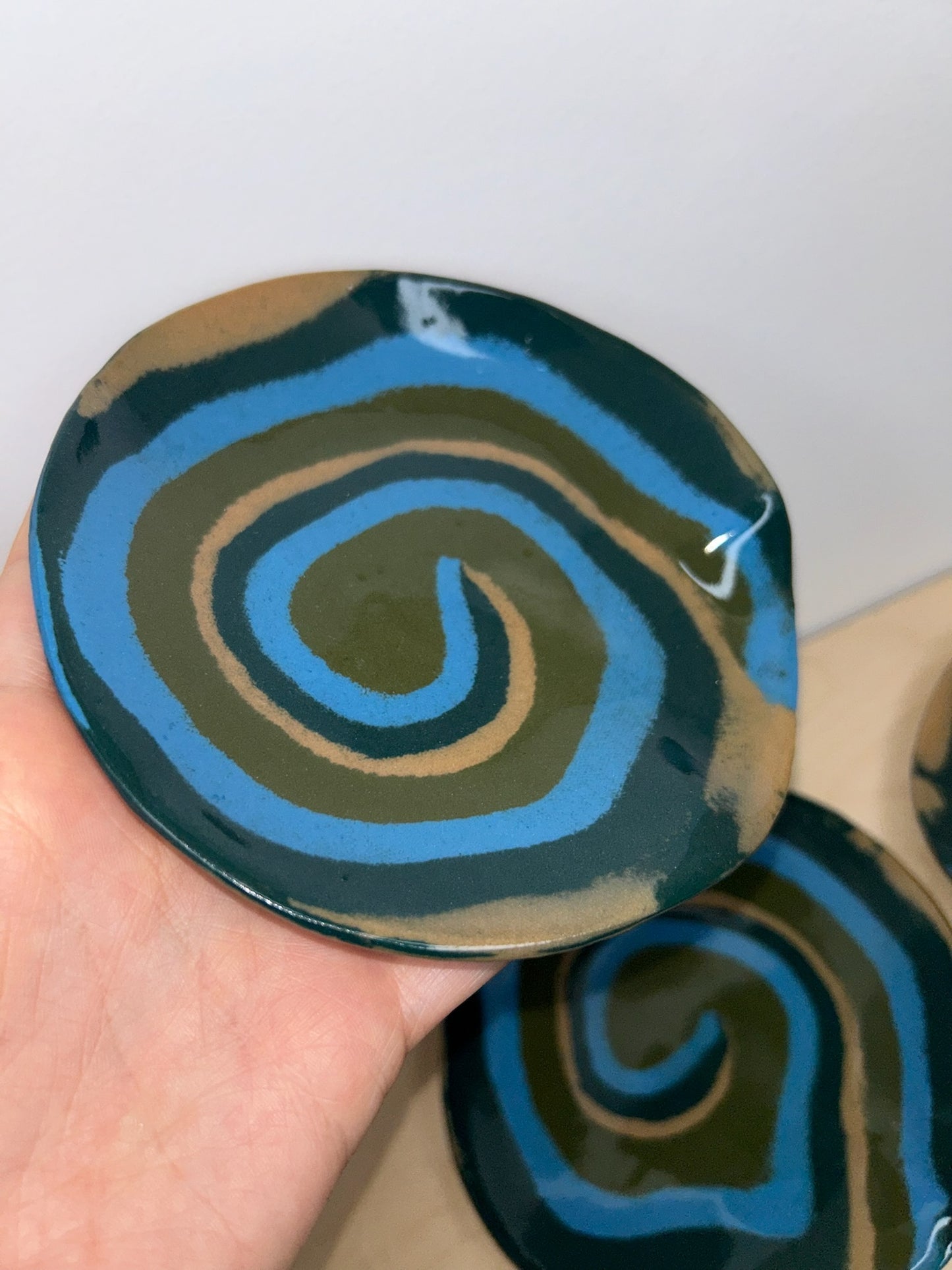Nerikomi Porcelain Spoon Rest - Spiral