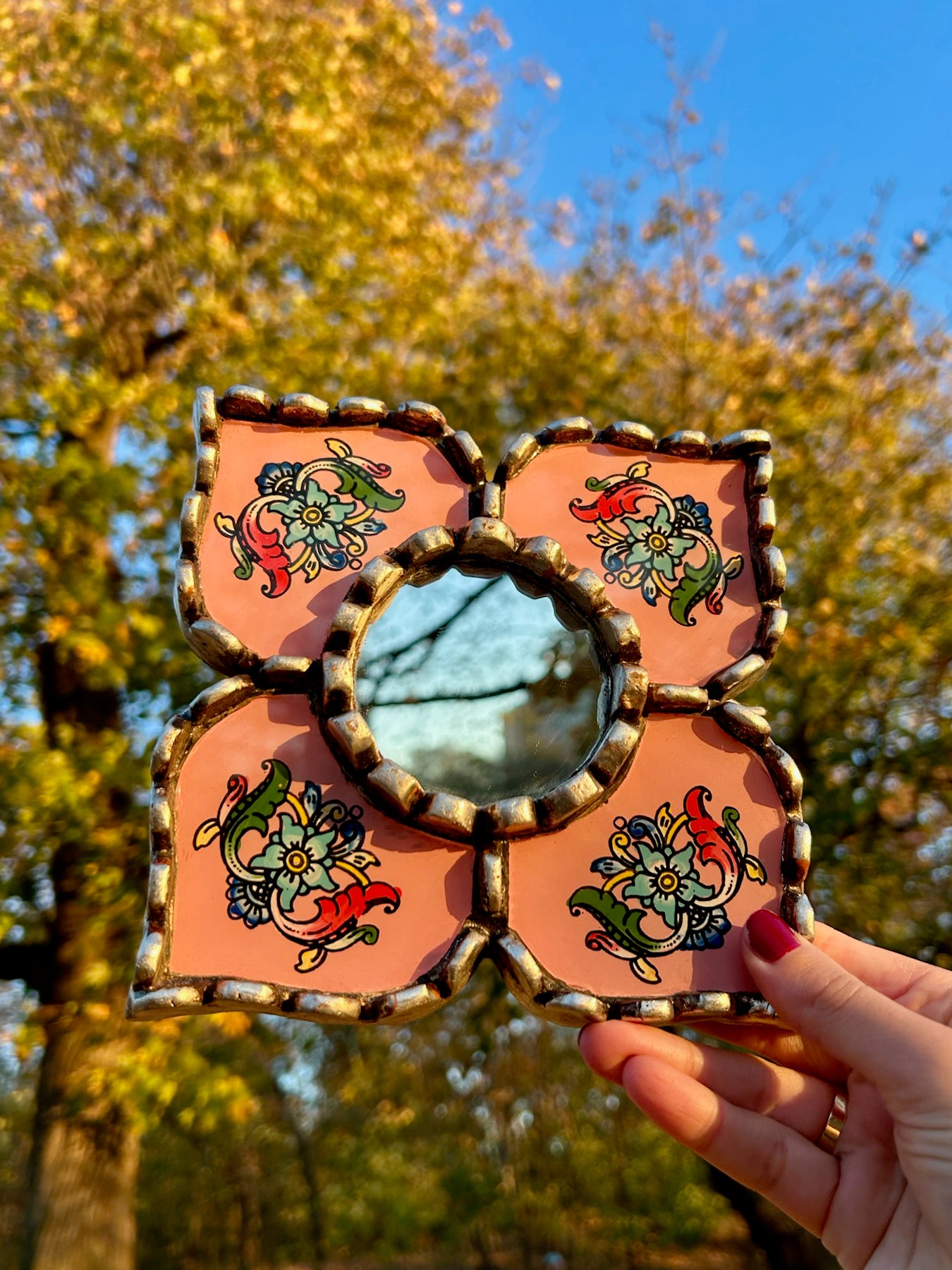 Petal Floral Mirror - Blush