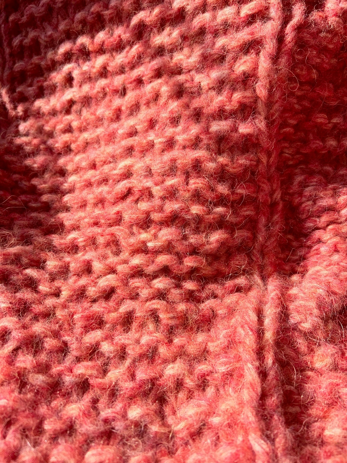 Hand Knit Lux Alpaca Blanket - Rose