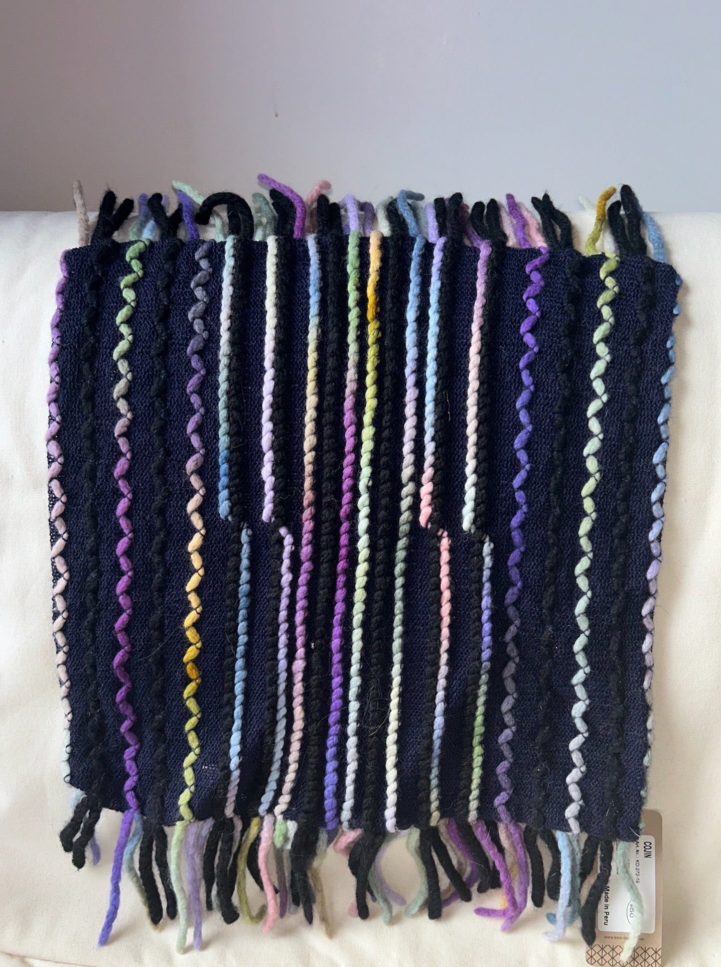 Midnight Squiggles Pillow Case with Tassels