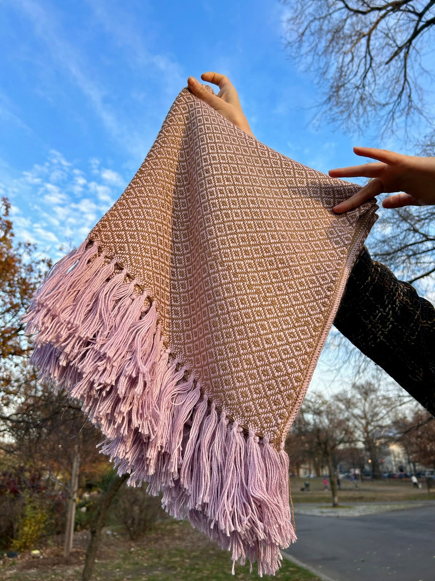 Premium Alpaca Blanket - Pink/Brown