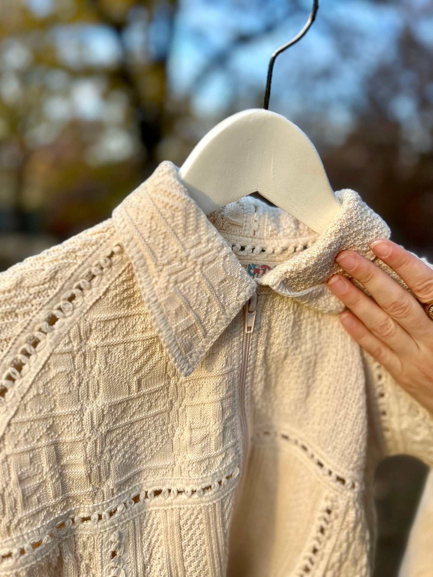 Crochet Zip Up Sweater - 8Y