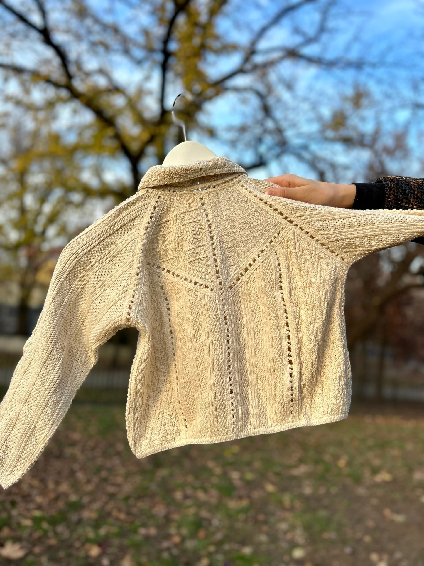 Crochet Zip Up Sweater - 8Y