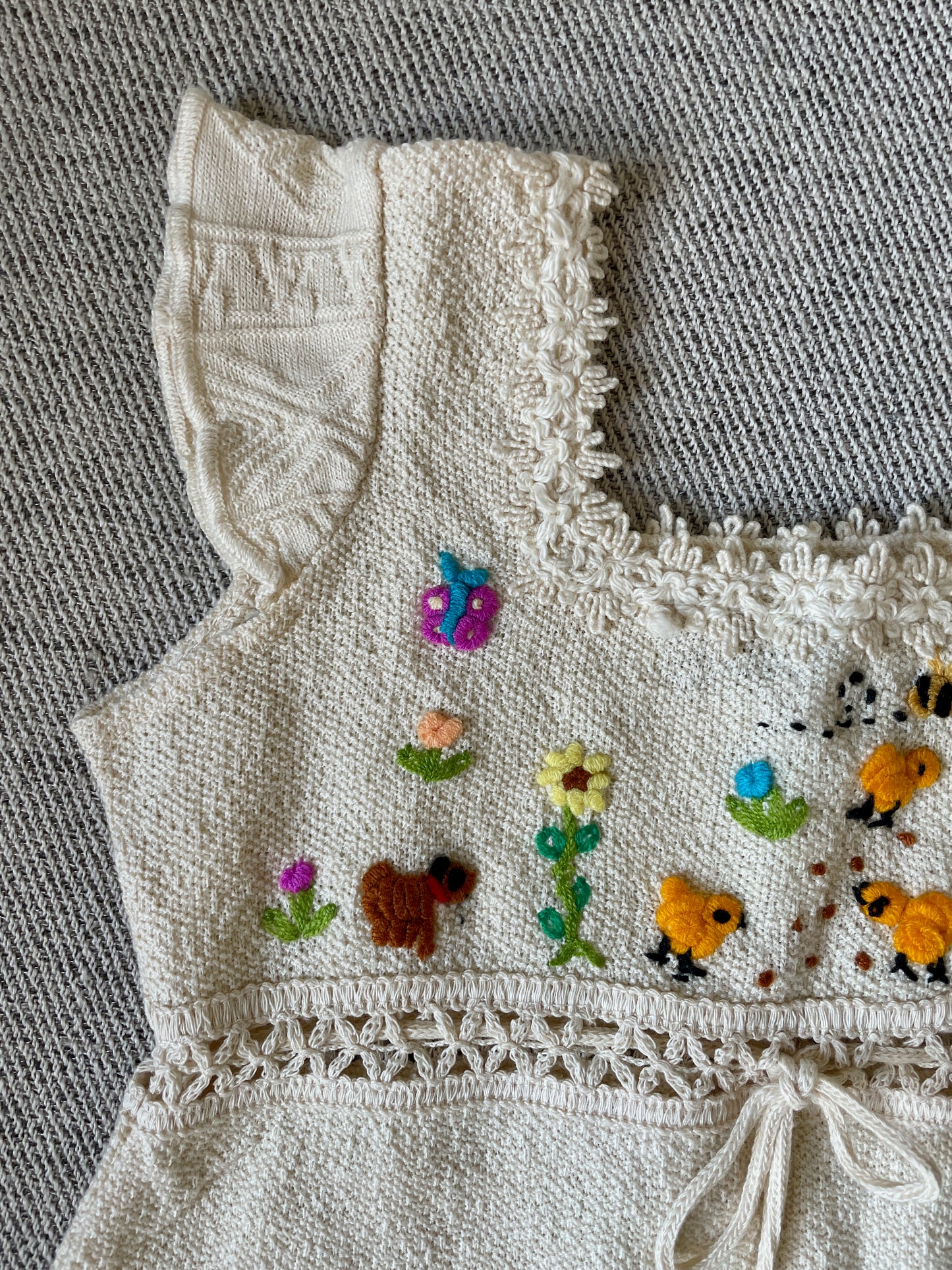 Little Chicks Dress with Lace Trim - 2Y