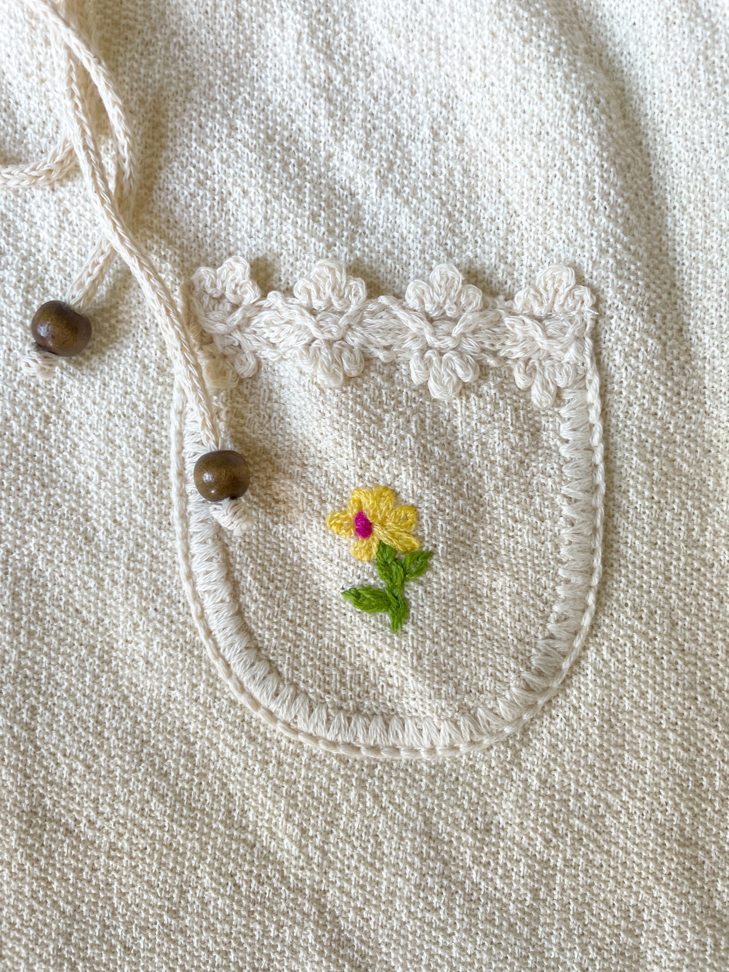 Ladybug Dress with Yellow Flower Pockets -4Y