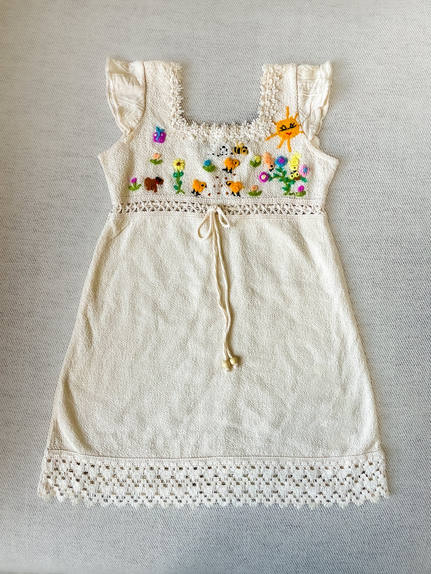 Little Chicks Dress with Lace Trim - 6Y