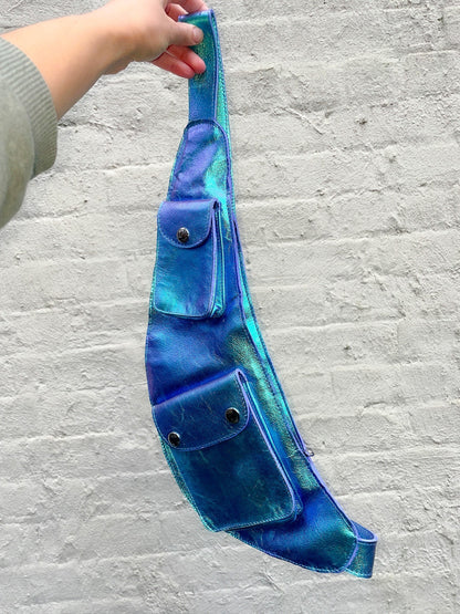Crossbody Leather Sling Bag - Iridescent