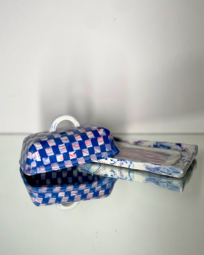 Nerikomi Checkered Butter Dish