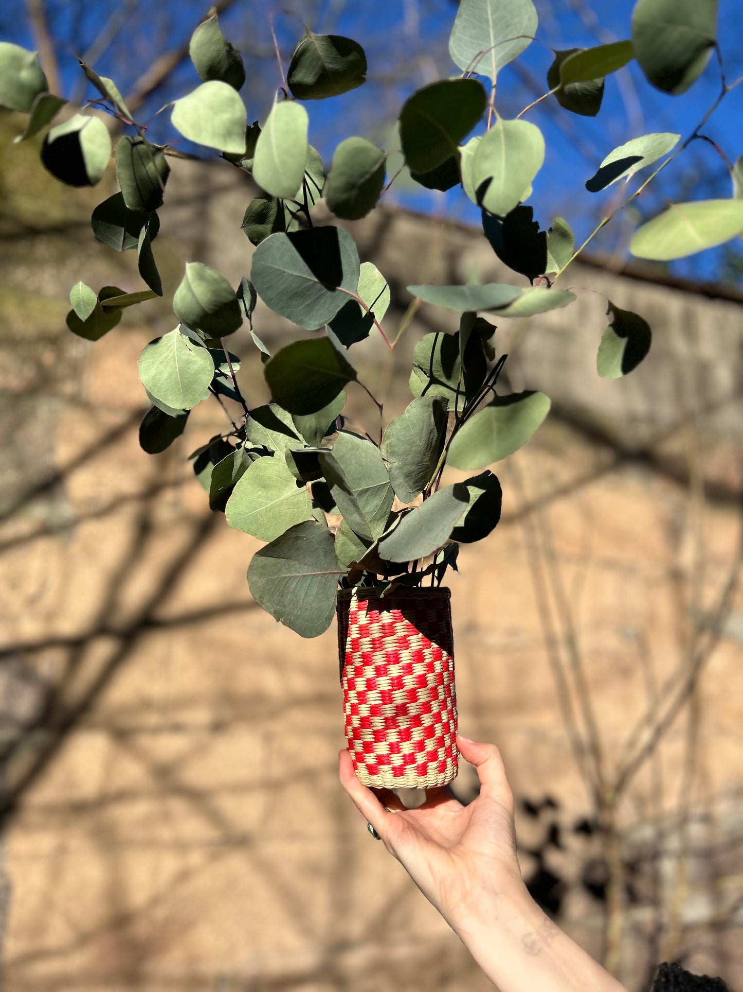 Checkered Straw Vessel