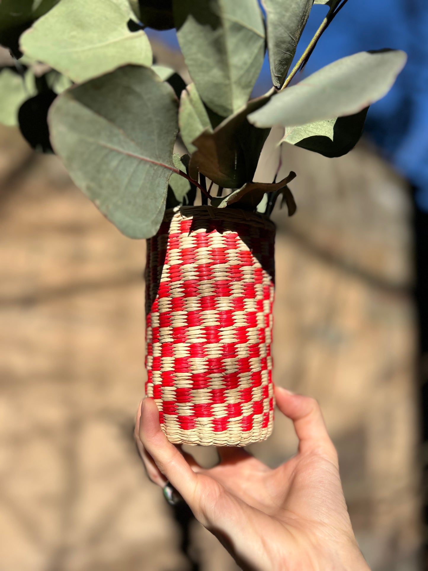 Checkered Straw Vessel