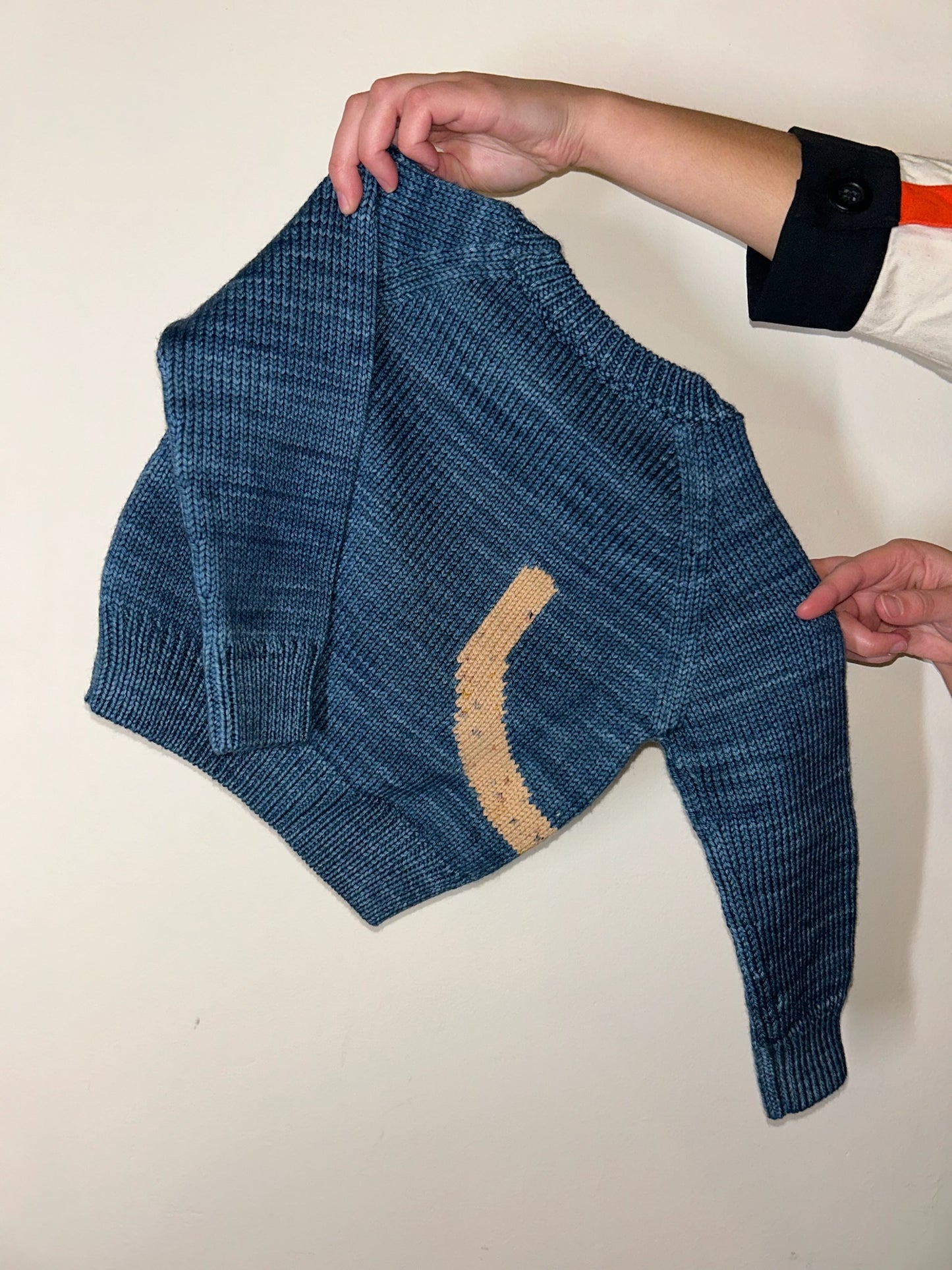 Lounging Cat Sweater - Denim Blue - 2Y