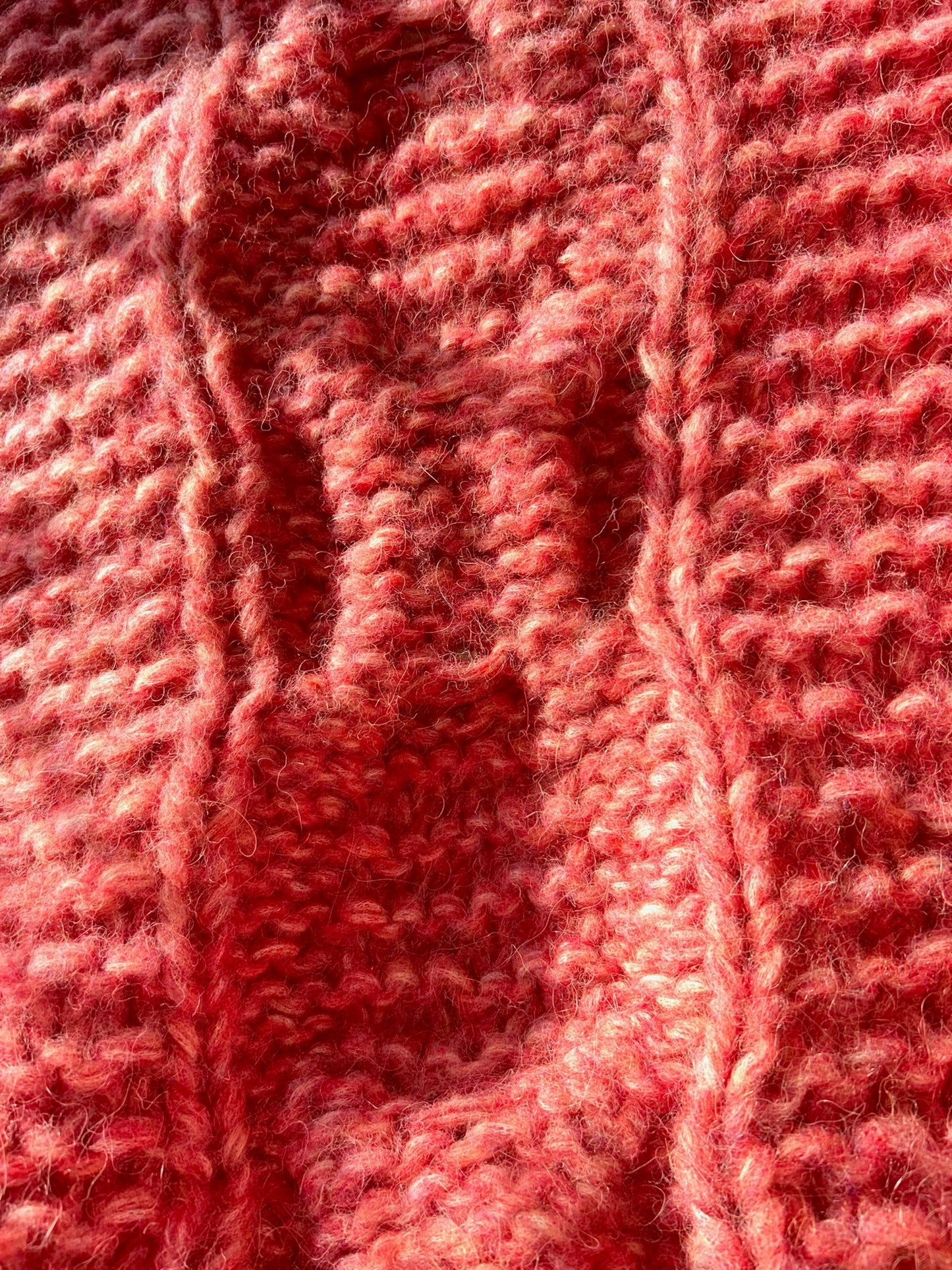 Hand Knit Lux Alpaca Blanket - Rose