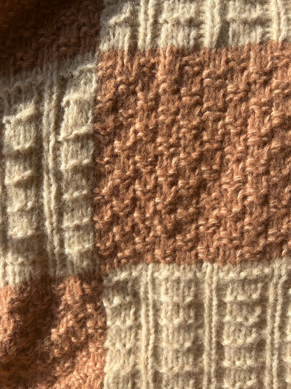 Hand Knit Lux Alpaca Blanket - Checkered