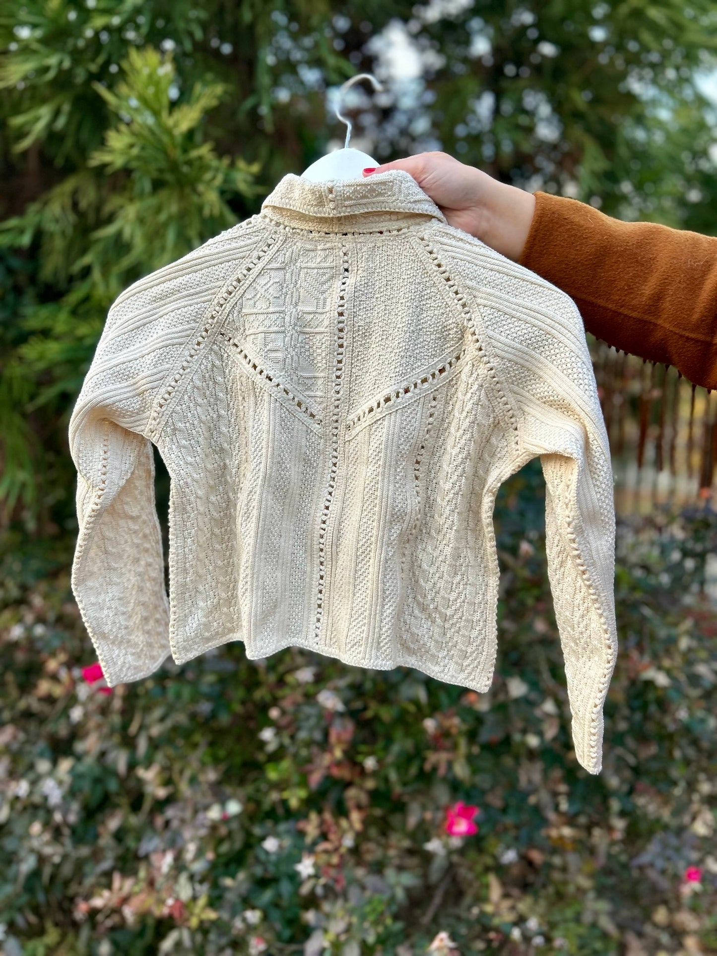 Forest Crochet Zip Up Sweater - 10Y