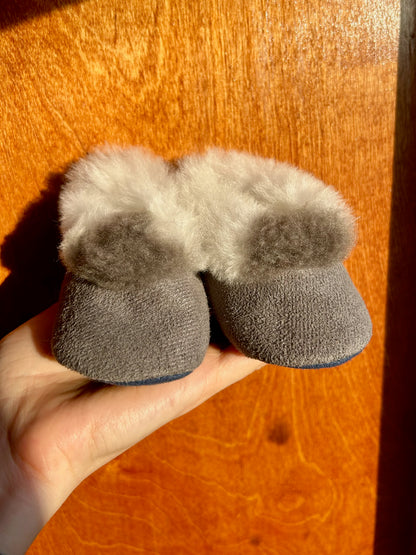 Baby Slippers - Grey - 14 months