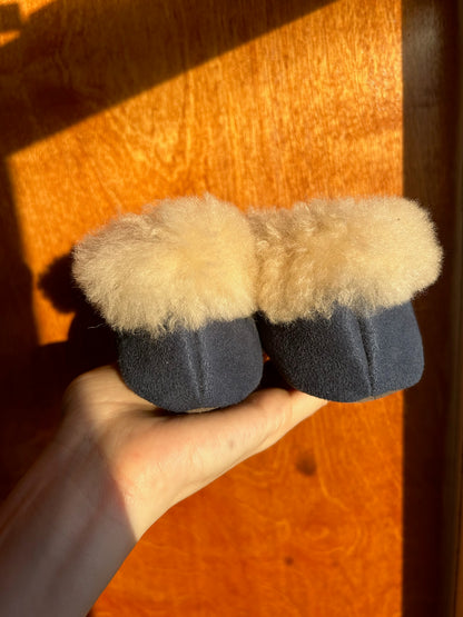 Baby Slippers - Navy - 20 months