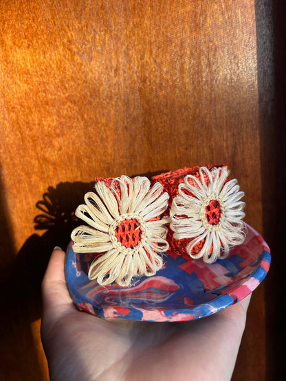 Straw Napkin Rings - Coral